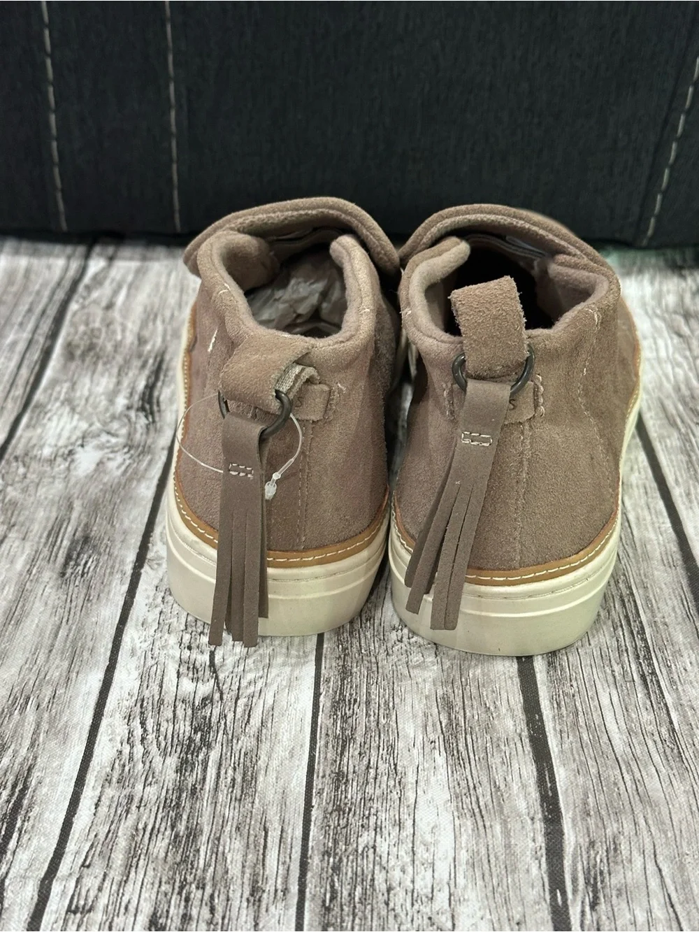 Toms Women's Taupe Suede Slip-On Ankle Booties